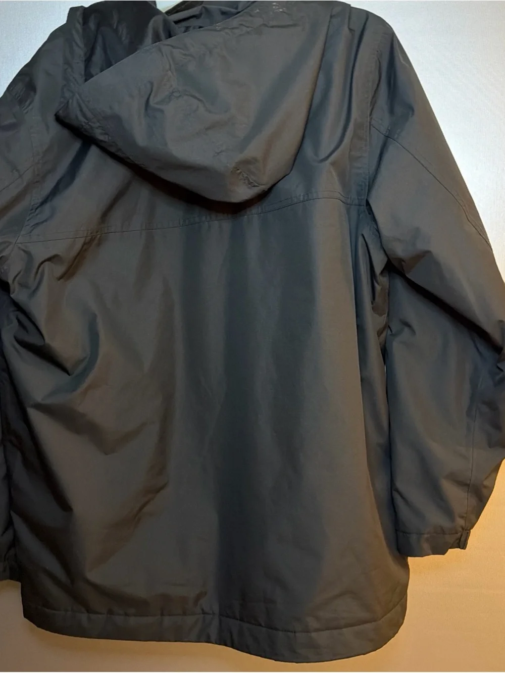 Eddie Bauer Black Hooded Rain Jacket